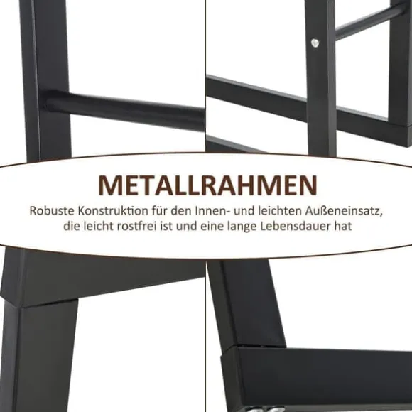 Brændeholder 40×25×100 cm, stål, op til 100 kg, sort