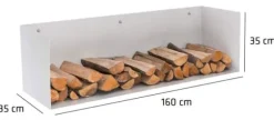 Brændeholder Mendel 160x35x35 35 x 160 x 35 cm 2