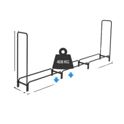 Brændekurv, Kraftig, Metal Brændeholder, , Black 12ft