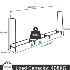 Brændekurv, Kraftig, Metal Brændeholder, , Black 12ft