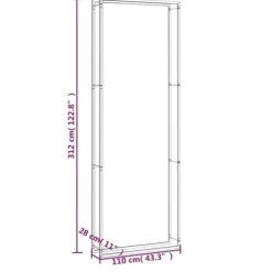 Brændekurve - Living brændestativ 110x28x312 cm stål matsort