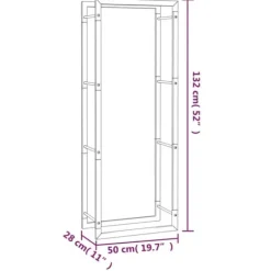 Brændekurve - Living brændestativ 50x28x132 cm stål matsort