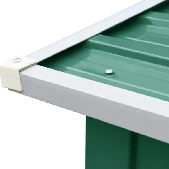 Brændekurve – tilbehør - Living brændeskur til haven 330 x 92 x 153 cm galvaniseret stål grøn