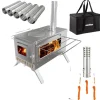 Brændeovn, Rustfrit Stål, 31x40x211 cm, 9,1 kg, Til 3-5 Brugere, CE Certificeret