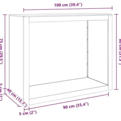 Brændereol i vejrbestandigt stål - Opbevaringsløsning til brænde | Størrelse: 100x40x80 cm