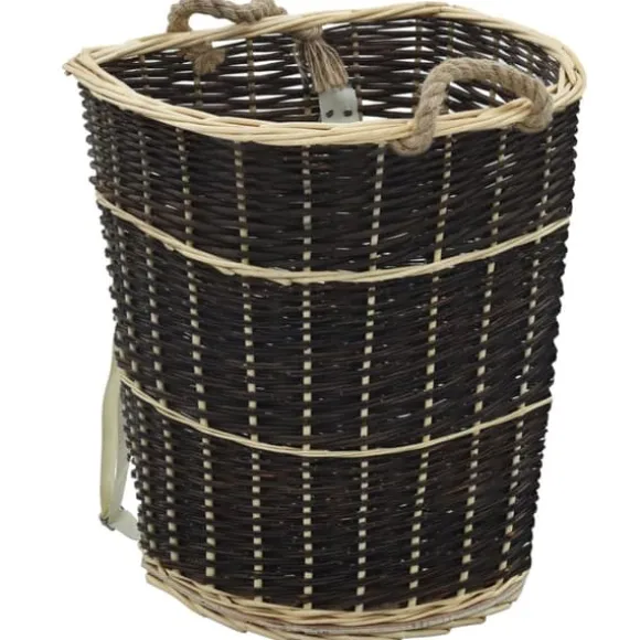 Brænderygsæk med håndtag i naturlig pil - Holdbar opbevaring & transport | Størrelse: 57x51x69 cm
