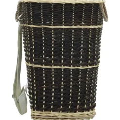 Brænderygsæk med håndtag i naturlig pil - Holdbar opbevaring & transport | Størrelse: 57x51x69 cm