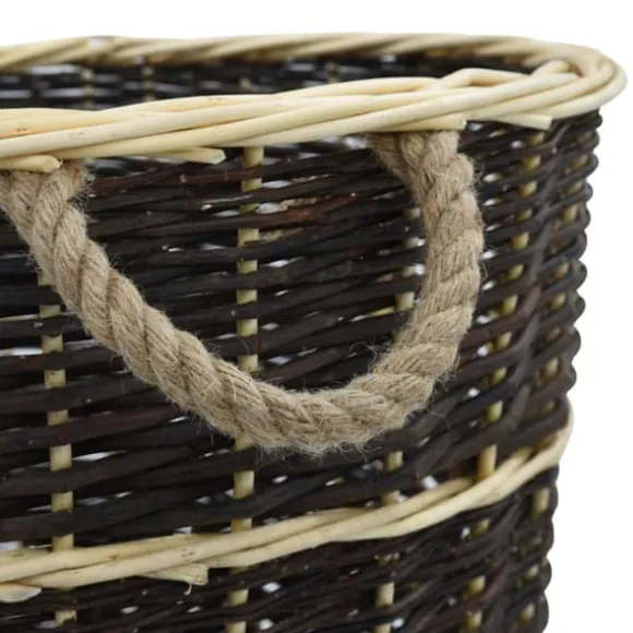 Brænderygsæk med håndtag i naturlig pil - Holdbar opbevaring & transport | Størrelse: 57x51x69 cm