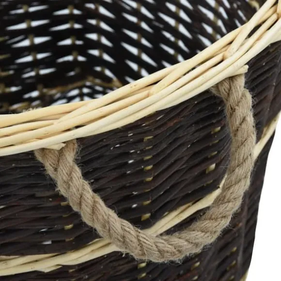 Brænderygsæk med håndtag i naturlig pil - Holdbar opbevaring & transport | Størrelse: 57x51x69 cm
