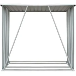 Brændeskur i galvaniseret stål - Holdbar opbevaringsløsning | Størrelse: 163x83x154 cm | Farve: Grøn