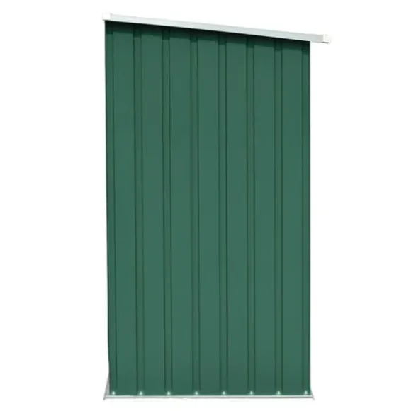 Brændeskur i galvaniseret stål - Holdbar opbevaringsløsning | Størrelse: 163x83x154 cm | Farve: Grøn
