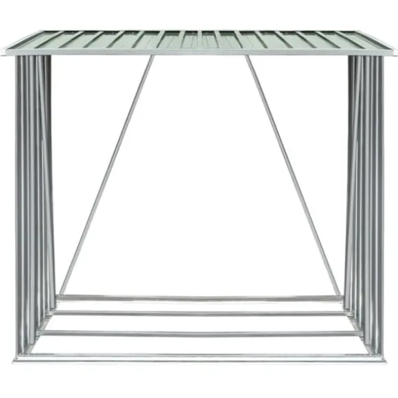 Brændeskur i galvaniseret stål - Holdbar opbevaringsløsning | Størrelse: 163x83x154 cm | Farve: Grøn