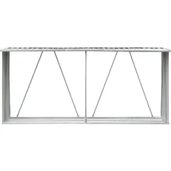 Brændeskur i galvaniseret stål - Holdbar opbevaring til brænde | Størrelse: 330x84x152 cm | Farve: Grå