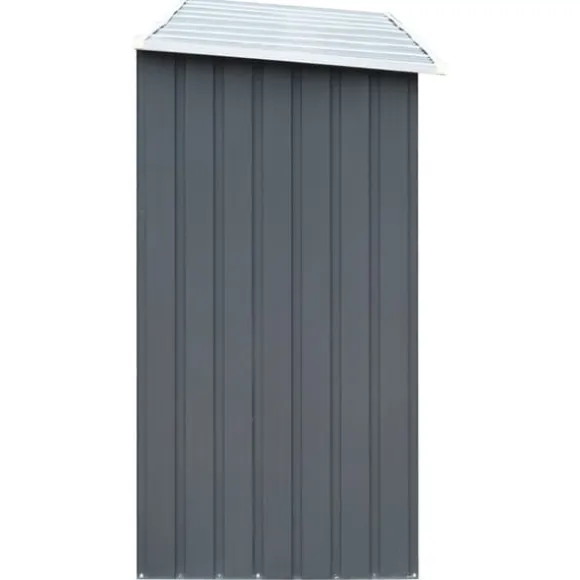 Brændeskur i galvaniseret stål - Holdbar opbevaring til brænde | Størrelse: 330x84x152 cm | Farve: Grå