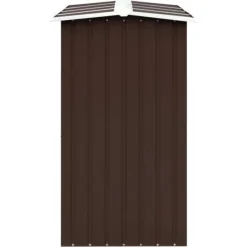 Brændeskur til haven - Galvaniseret stål | Størrelse: 330 x 92 x 153 cm | Farve: Brun
