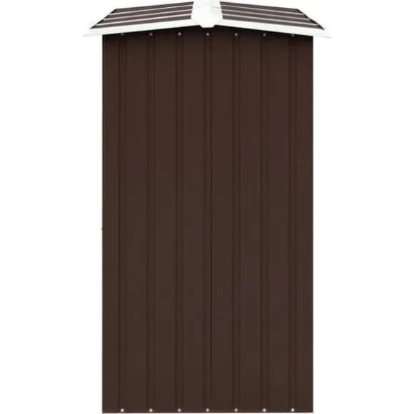 Brændeskur til haven - Galvaniseret stål | Størrelse: 330 x 92 x 153 cm | Farve: Brun