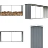Brændeskur til haven galvaniseret stål 330 x 92 x 153 cm grå - Brændeskur - Brændeskure - Home & Living