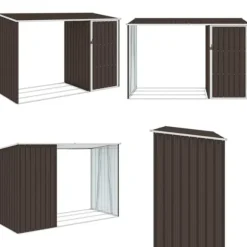 Brændeskur 245x98x159 cm galvaniseret stål brun - Haveskur - Haveskure - Home & Living