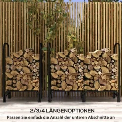 Brændestativ 120×36×99 cm med bæretaske & 600D vandafvisende overtræk, sort