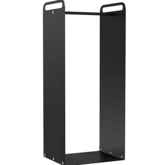 Brændestativ 36×30×90 cm med håndtag, stål, op til 30 kg, sort