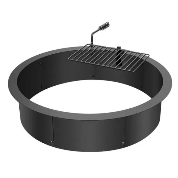 Brændestativ 35 tommer, BBQ ildring i stål, DIY lejrbål, holdbart design, perfekt til udendørs aktiviteter