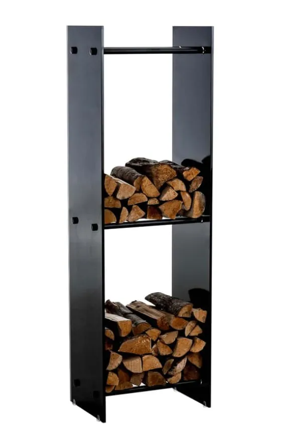 Brændestativ Dacio sort glas 35x35x140 (6-hul) 35 x 35 x 140 cm