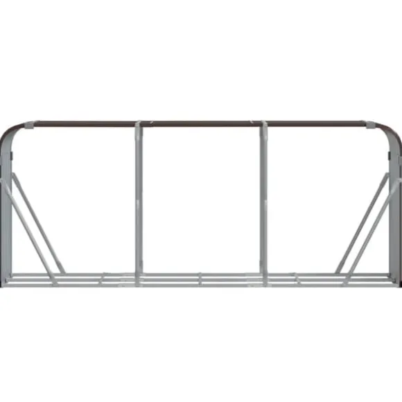 Brændestativ i galvaniseret stål til brændeopbevaring | Størrelse: 234x45x100 cm | Farve: Brun