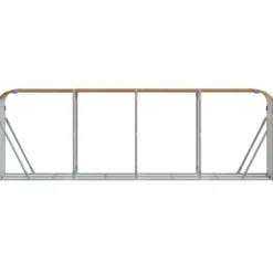 Brændestativ i galvaniseret stål - Holdbar brændeholder | Størrelse: 300x45x100 cm