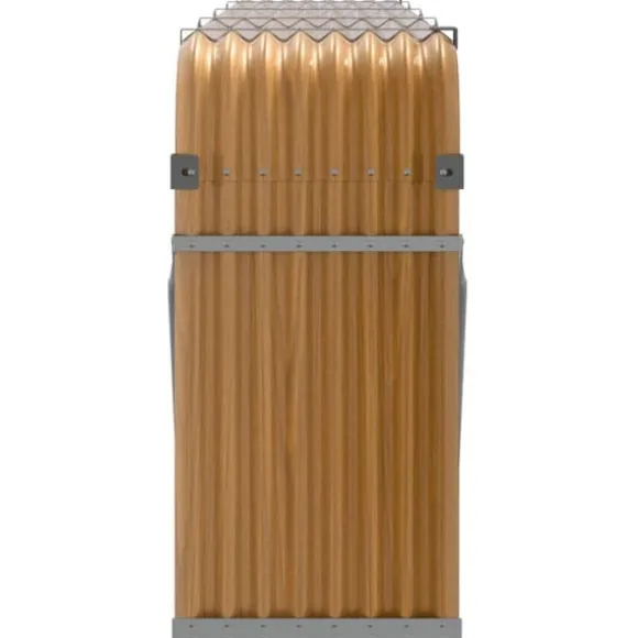 Brændestativ i galvaniseret stål - Holdbar brændeholder | Størrelse: 300x45x100 cm