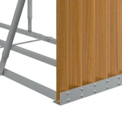 Brændestativ i galvaniseret stål - Holdbar brændeholder | Størrelse: 300x45x100 cm