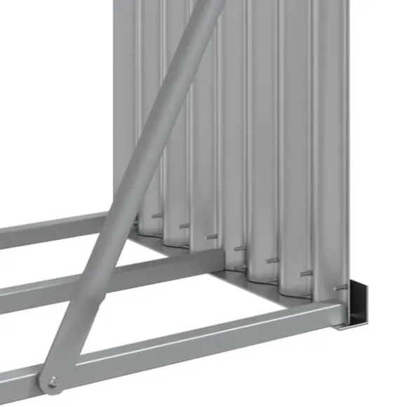 Brændestativ i galvaniseret stål - Holdbar brændeholder | Størrelse: 300x45x100 cm