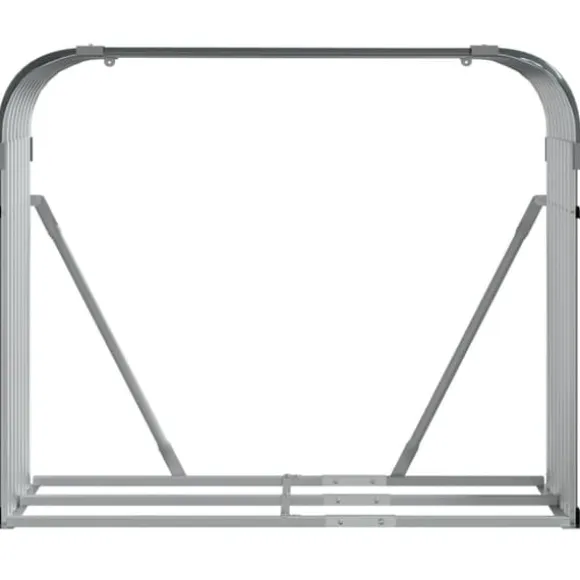Brændestativ i galvaniseret stål - Holdbar brændeholder | Størrelse: 120x45x100 cm | Farve: Antracitgrå