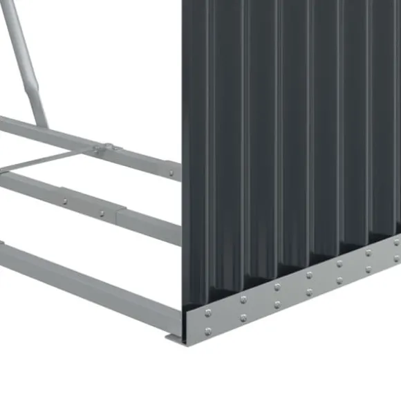 Brændestativ i galvaniseret stål - Holdbar brændeholder | Størrelse: 120x45x100 cm | Farve: Antracitgrå