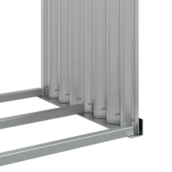 Brændestativ i galvaniseret stål - Holdbar brændeholder | Størrelse: 120x45x100 cm | Farve: Antracitgrå