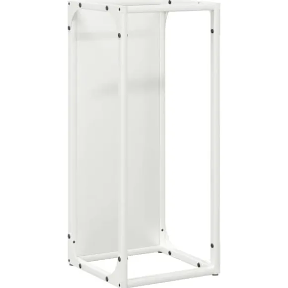 Brændestativ i koldvalset stål - Robust og stilfuld | Størrelse: 25x25x60 cm | Farve: Hvid
