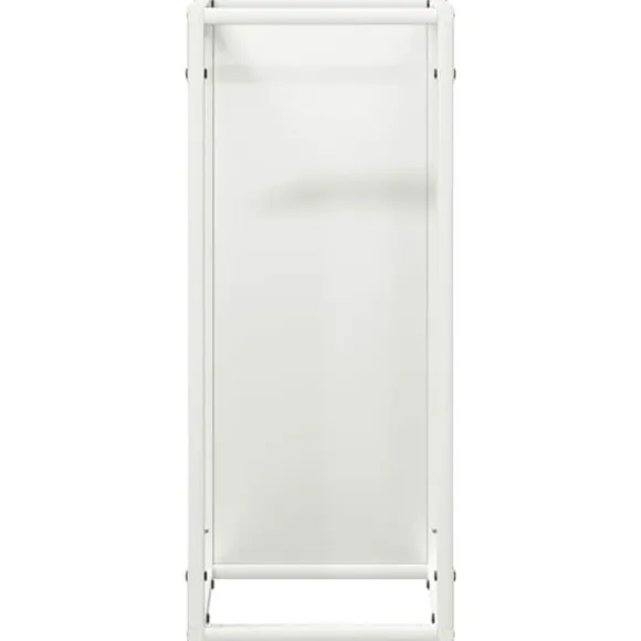 Brændestativ i koldvalset stål - Robust og stilfuld | Størrelse: 25x25x60 cm | Farve: Hvid