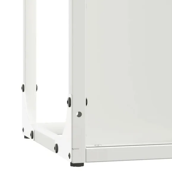 Brændestativ i koldvalset stål - Robust og stilfuld | Størrelse: 25x25x60 cm | Farve: Hvid