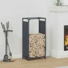 Brændestativ i koldvalset stål - Robust opbevaring | Farve: Antracitgrå | Størrelse: 44x28x90 cm