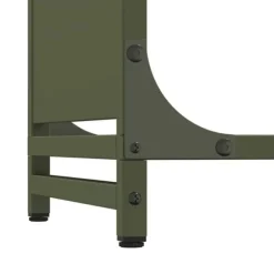 Brændestativ i koldvalset stål - Robust brændereol | Farve: Olivengrøn | Størrelse: 90x28x65 cm