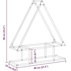 Brændestativ i koldvalset stål - Robust brændeopbevaring | Farve: Sort | Størrelse: 80x25x90 cm
