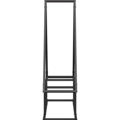 Brændestativ i koldvalset stål - Robust brændeopbevaring | Farve: Sort | Størrelse: 80x25x90 cm