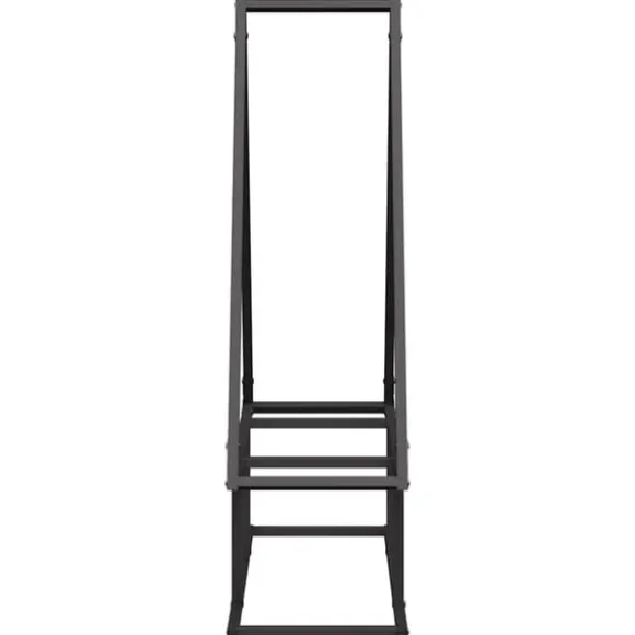 Brændestativ i koldvalset stål - Robust brændeopbevaring | Farve: Sort | Størrelse: 80x25x90 cm