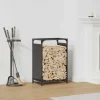 Brændestativ i koldvalset stål - Robust og stilfuldt | Størrelse: 44x28x65 cm | Farve: Sort