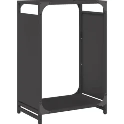 Brændestativ i koldvalset stål - Robust og stilfuldt | Størrelse: 44x28x65 cm | Farve: Sort