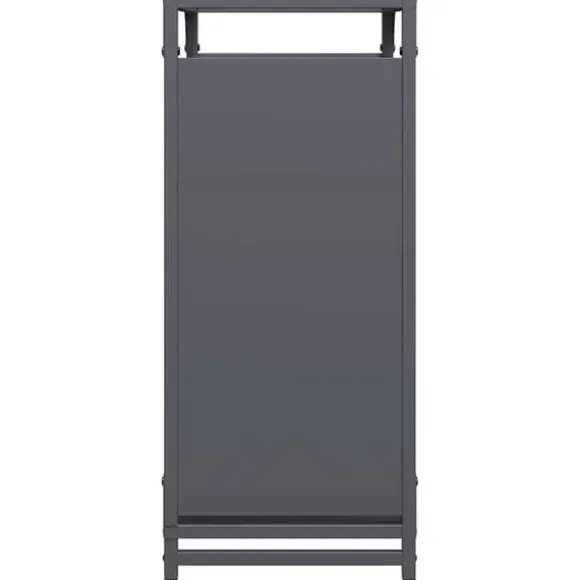 Brændestativ i koldvalset stål - Robust brændeholder | Størrelse: 60x28x65 cm | Farve: Antracitgrå