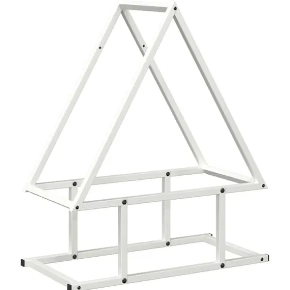 Brændestativ i koldvalset stål - Hold brændet organiseret | Størrelse: 50x25x60 cm | Farve: Hvid