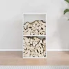Brændestativ i koldvalset stål - Robust brændeholder | Størrelse: 40x30x75 cm | Farve: Hvid