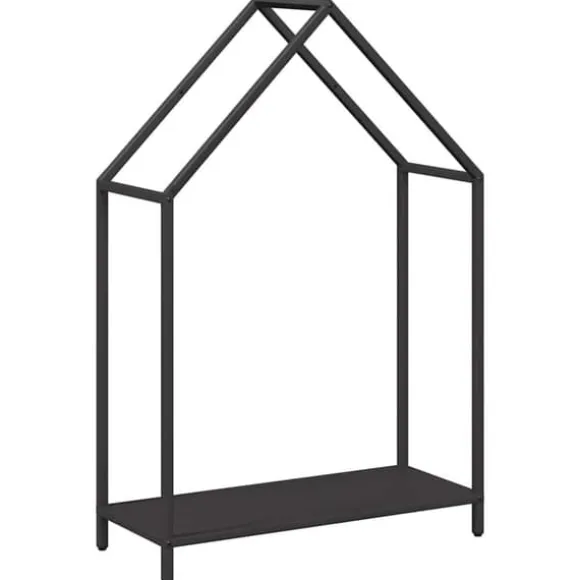 Brændestativ i koldvalset stål - Robust brændeholder | Størrelse: 60x25x90 cm | Farve: Sort