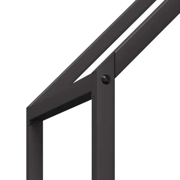 Brændestativ i koldvalset stål - Robust brændeholder | Størrelse: 60x25x90 cm | Farve: Sort
