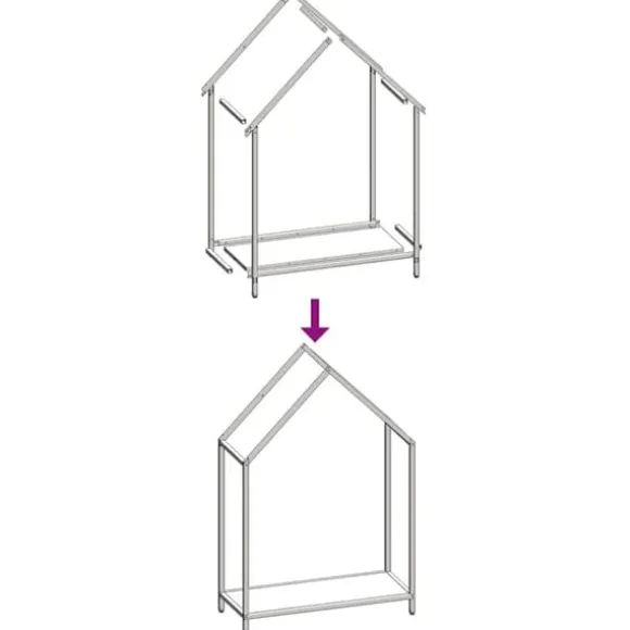 Brændestativ i koldvalset stål - Robust brændeholder | Størrelse: 60x25x90 cm | Farve: Sort